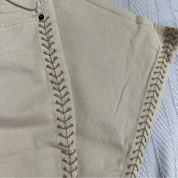 Vintage Lauren Ralph Lauren size 12 jeans, tan, stitching, bootcut, spring - Picture 8 of 10